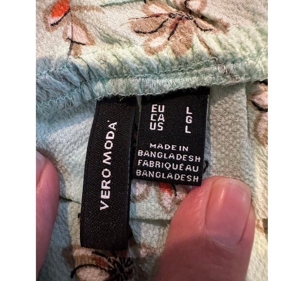 Vero Moda Floral Frill Crop Singlet Top - Size Large Chic Summer Style - Picture 4 of 7